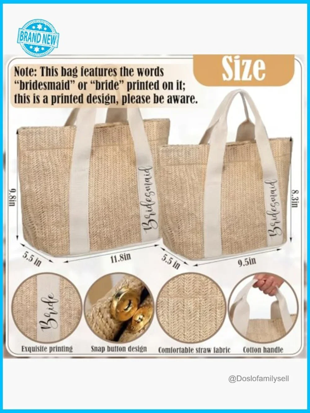 Straw Tote Bag Set Bachelorette Beach Tote Bridal Party Gift Handwoven Handbags